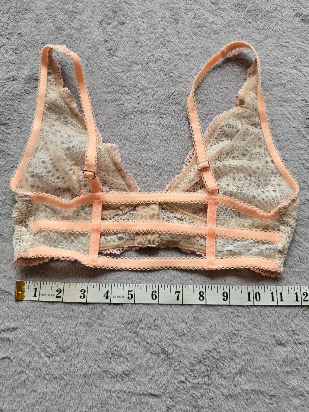 Victoria Secret pink pearl sheer lace bra small
